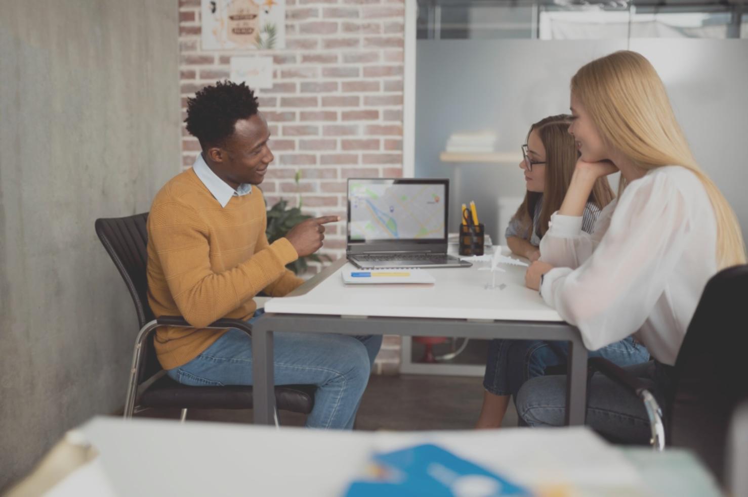 Professional team collaboration in modern office environment